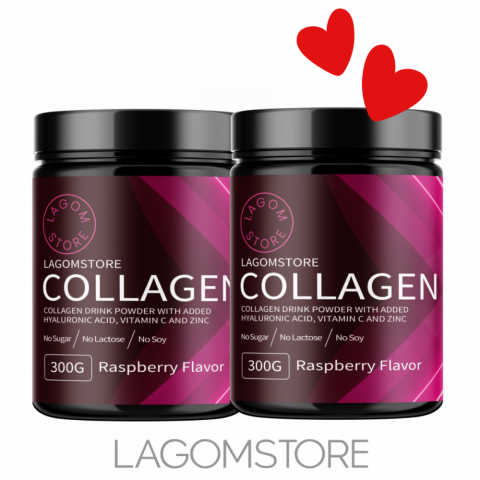 Levnější v balíčku-Lagomstore Collagen 300 g – prémiový hydrolyzovaný kolagénový prášok pre podporu pokožky, vlasov a kĺbov