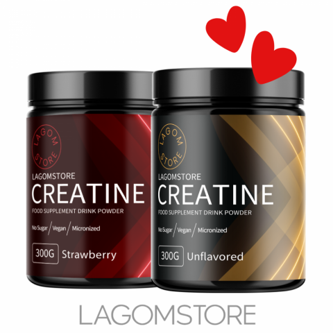 Lagomstore Creatine Monohydrate 300 g + Lagomstore Creatine jahoda 300g balicek